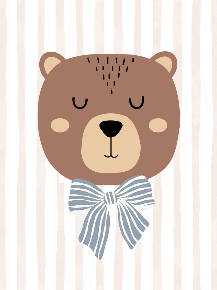 Sleepy Bear With Bow