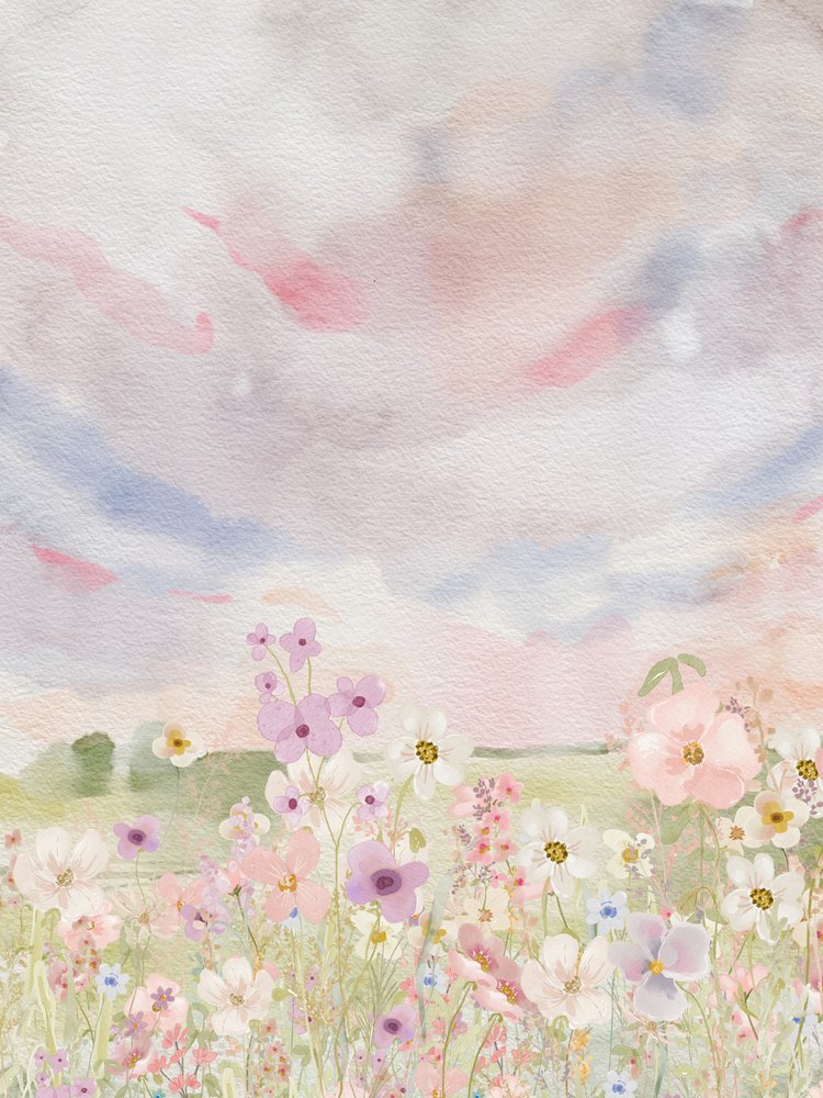 Pastel Wildflower Field