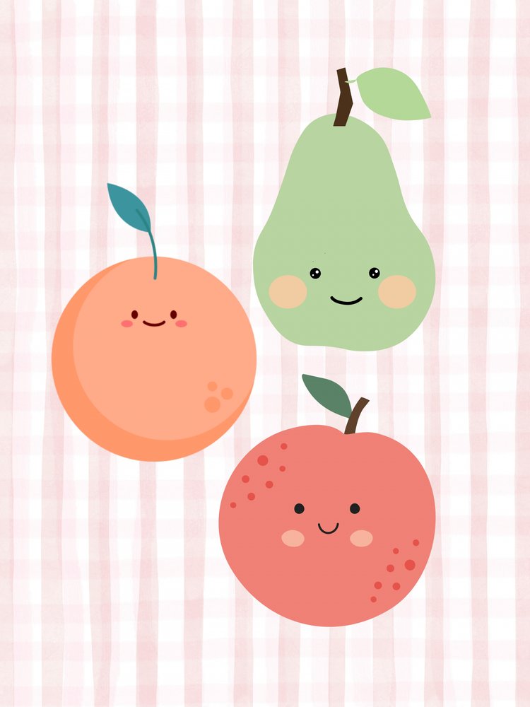 Cute Happy Fruits
