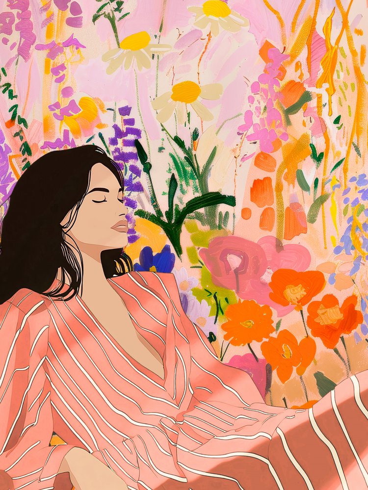 Serene Woman in Garden