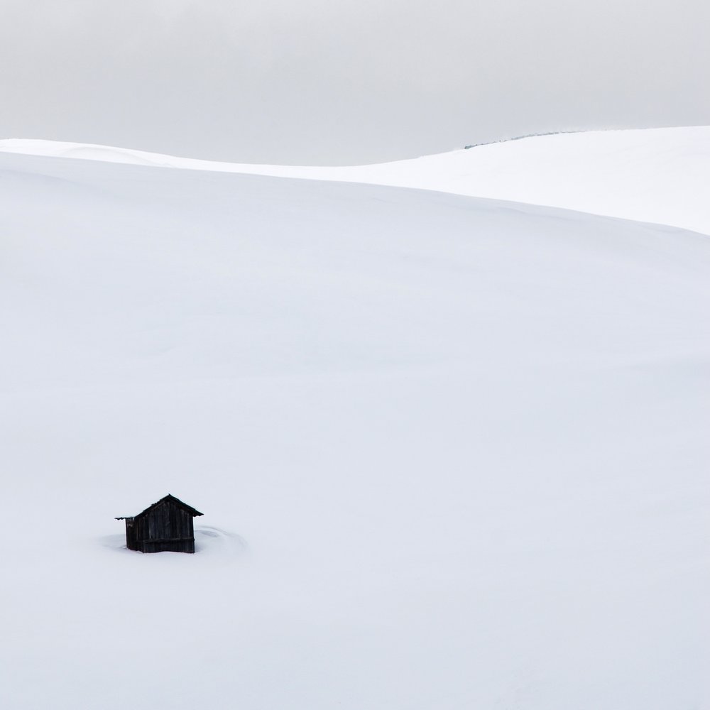 Isolated Winter Cabin