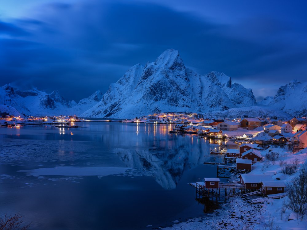 Norwegian Fjord Winter Night