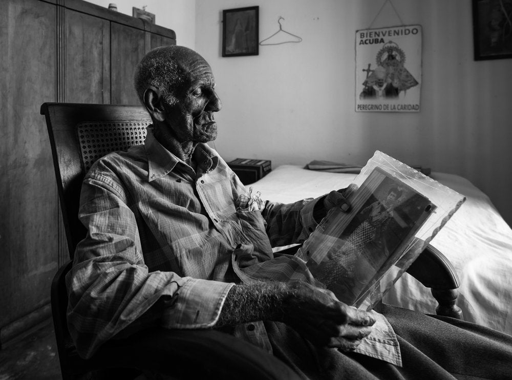 Elderly Man Reflects