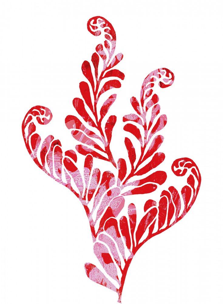 Vibrant Red Botanical Flourish