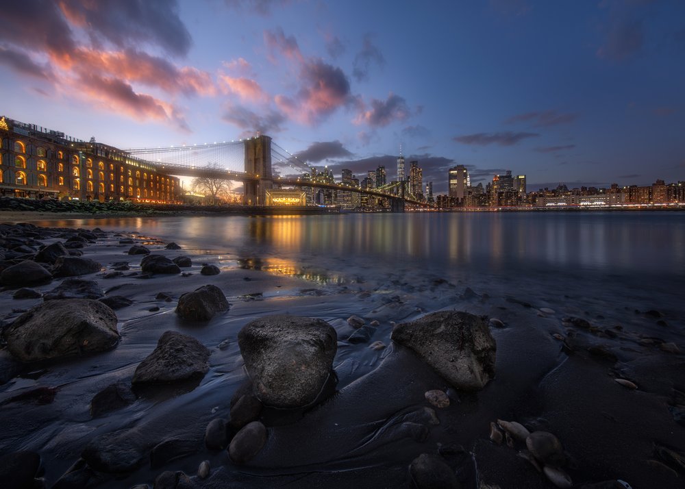 Brooklyn Bridge Twilight Glow