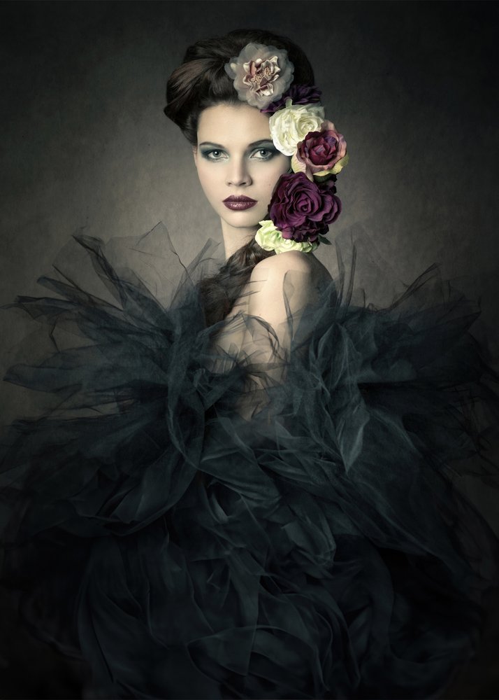 Dark Floral Portrait