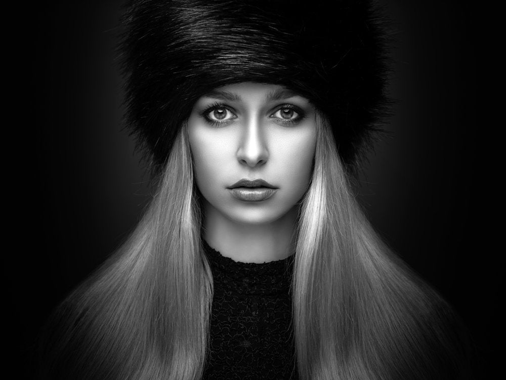 Elegant Fur Hat Portrait