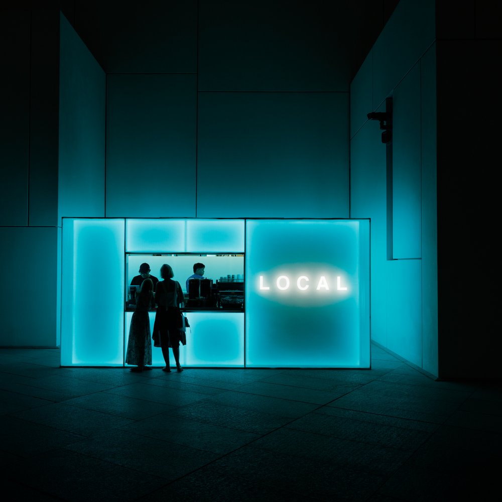 Local Bar Blue Glow