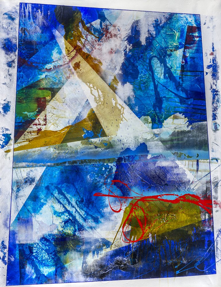 Blue Gold Abstract