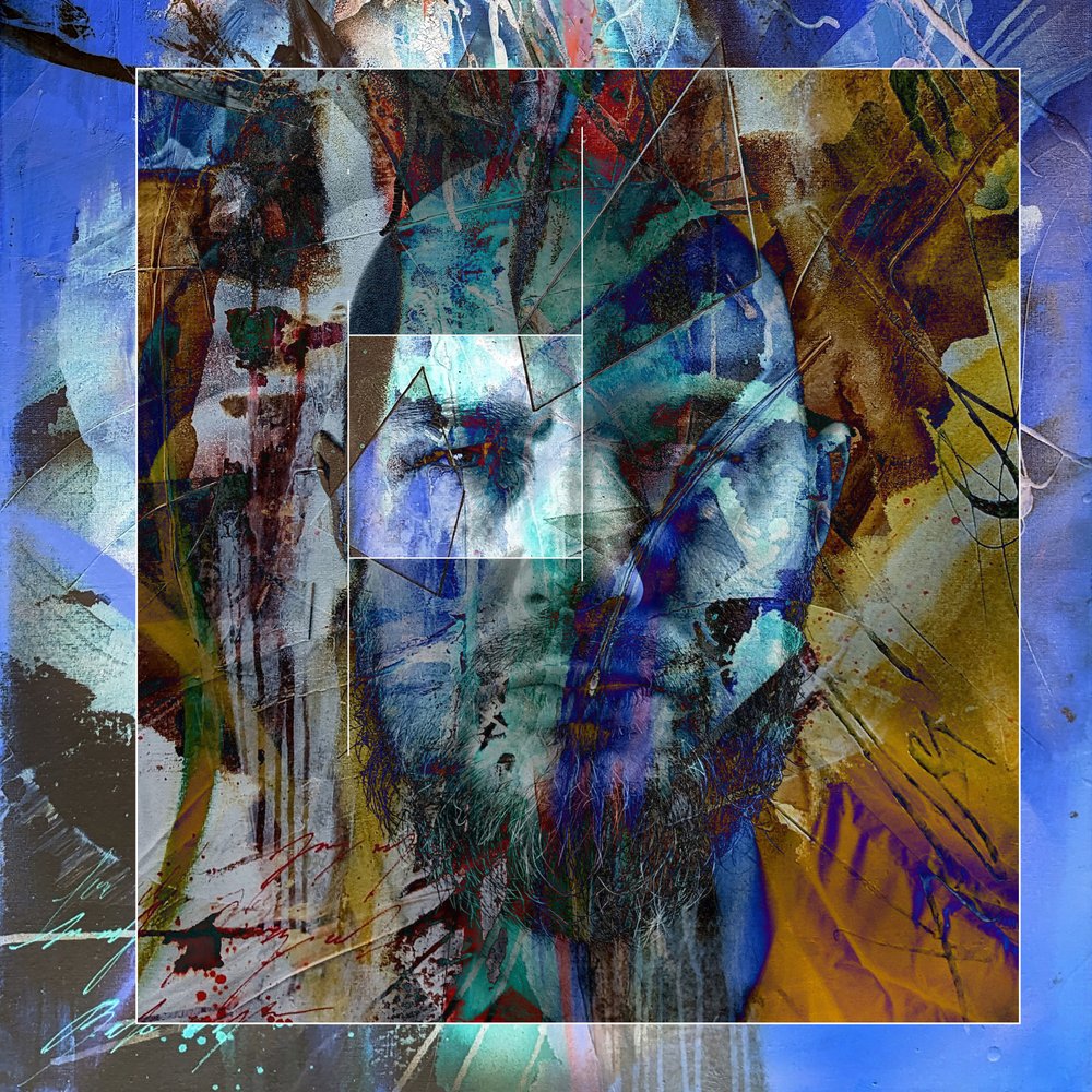 Fragmented Blue Portrait