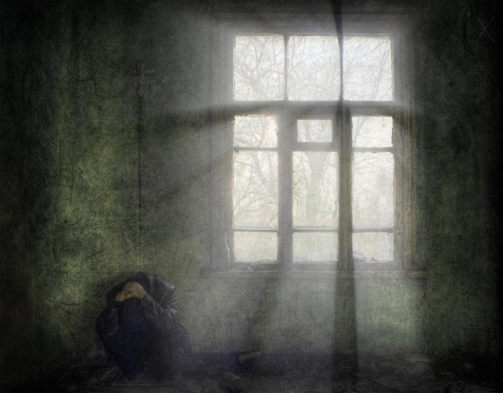 Solitary Figure Window Light