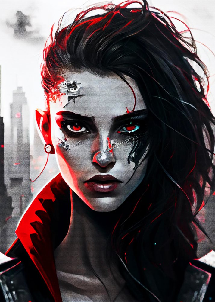 Intense Cyberpunk Gaze