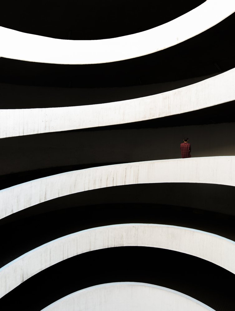 Red Figure Curved Architecture