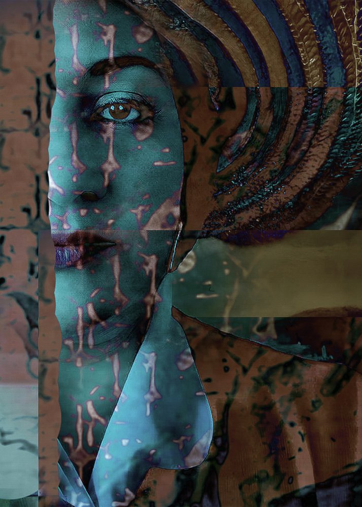 Abstract Teal Gaze