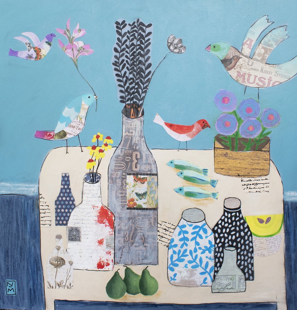Charming Birds and Bottles
