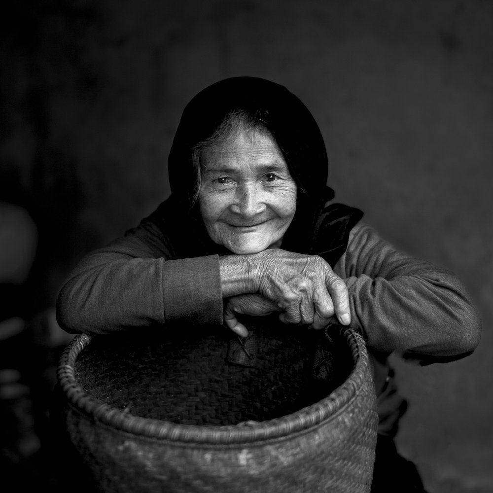 Gentle Elderly Woman Smiling