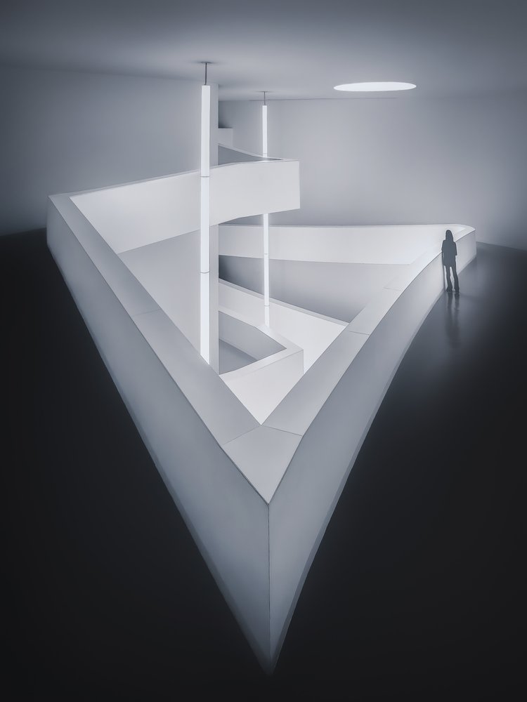 White Geometric Interior Space
