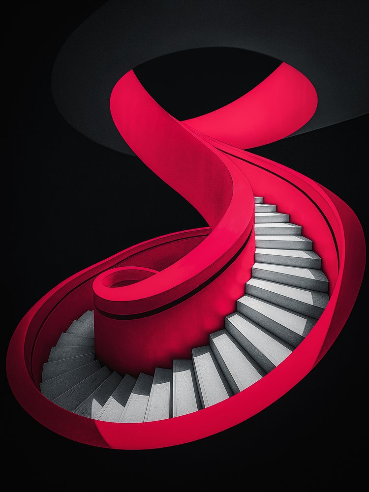 Red Spiral Staircase