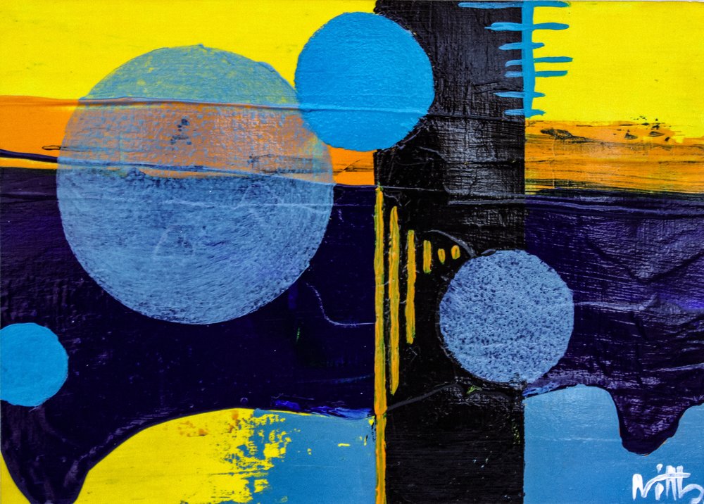 Abstract Circles Blue Yellow