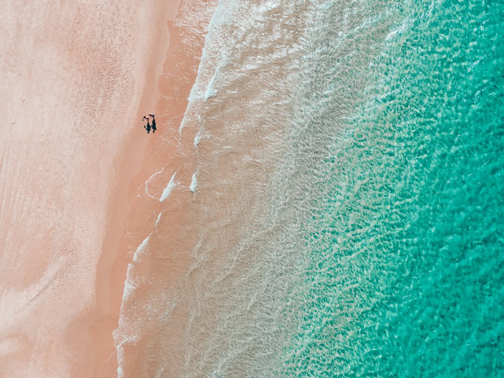 Turquoise Ocean Pink Beach