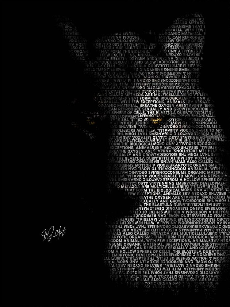 Glowing Text Wolf