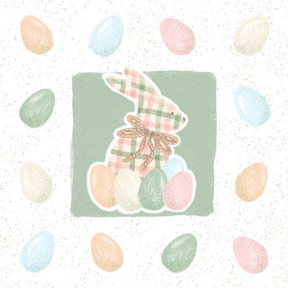 Whimsical Plaid Bunny