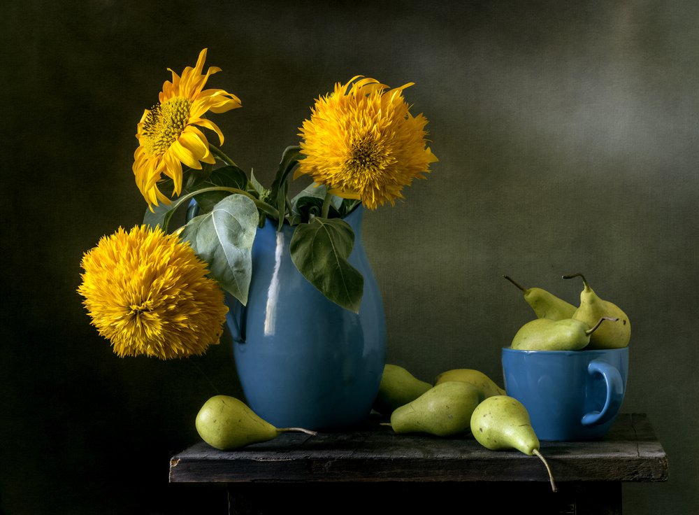Harvest Blooms and Pears