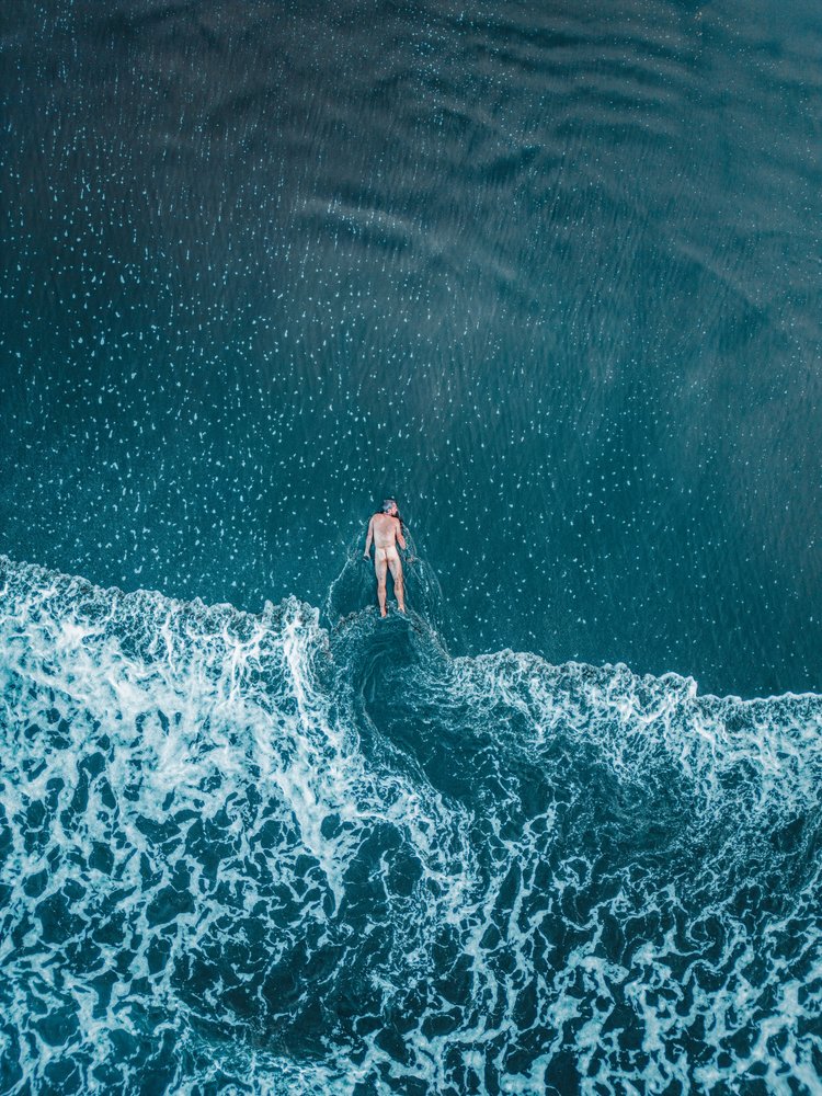 Floating in Blue Ocean