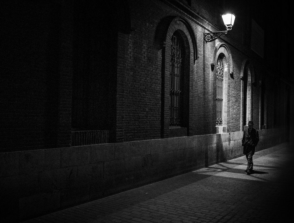 Lone Figure City Night