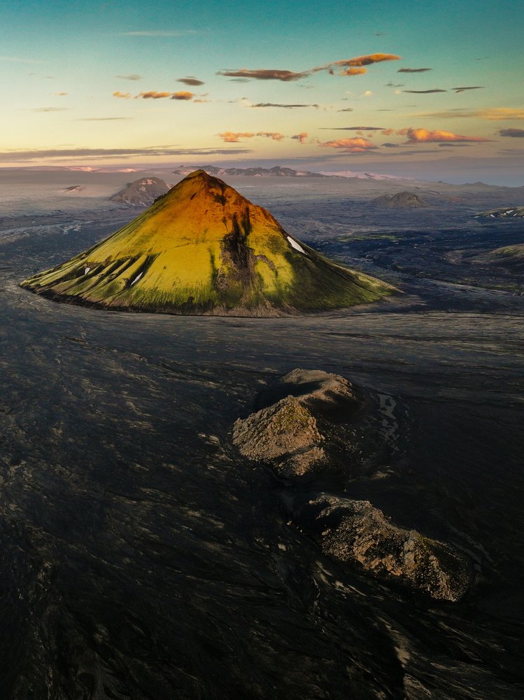Golden Volcano Landscape