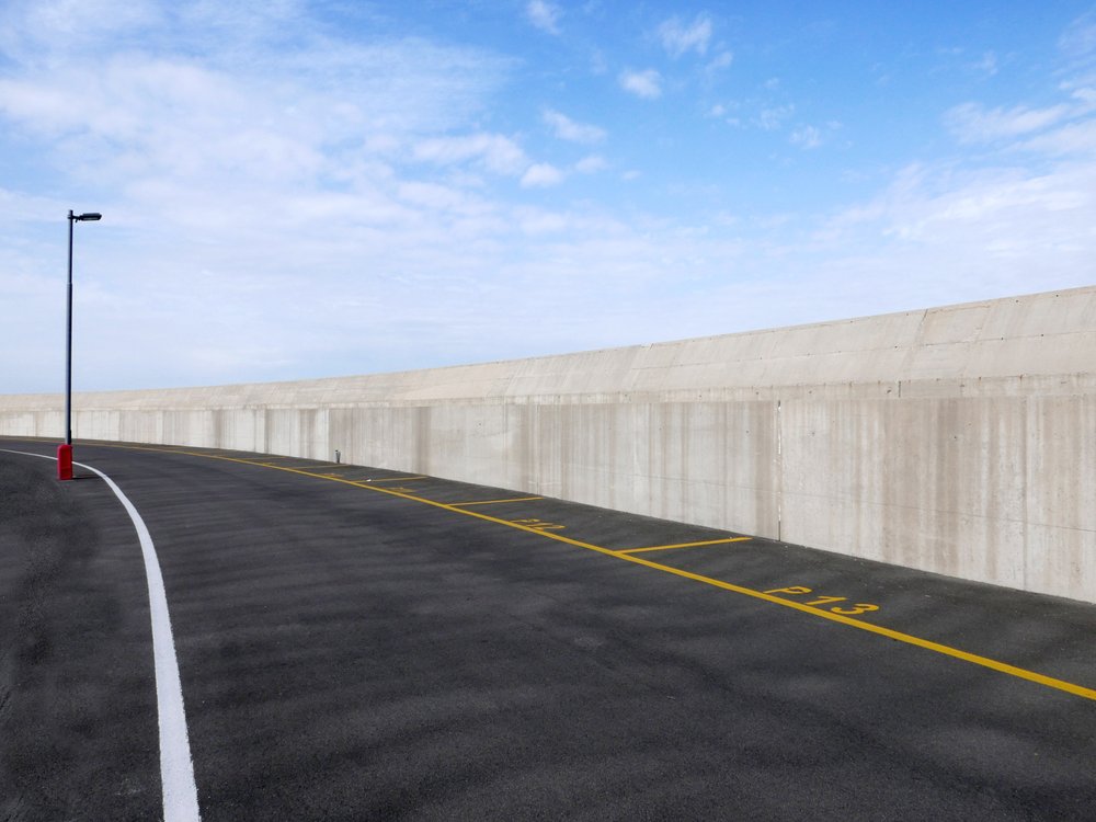 Curved Road Concrete Wall
