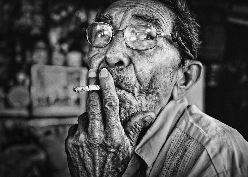 Old Man Smoking