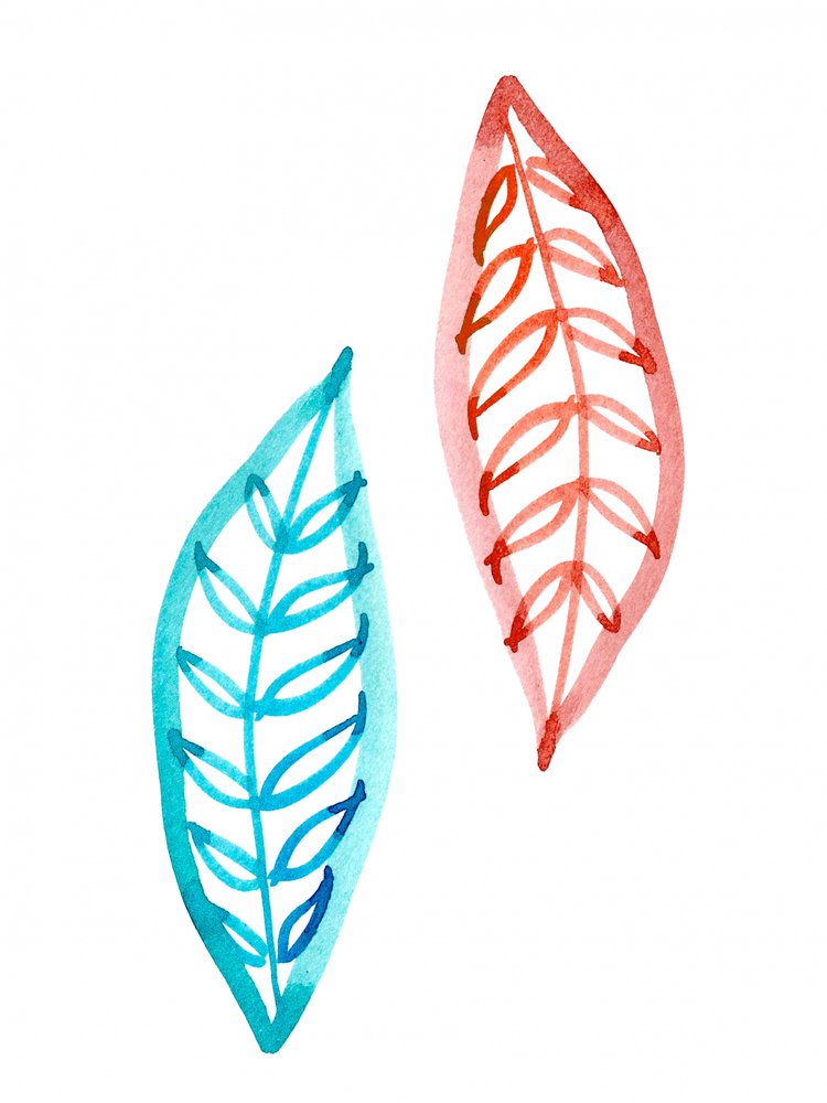 Vibrant Watercolor Leaves