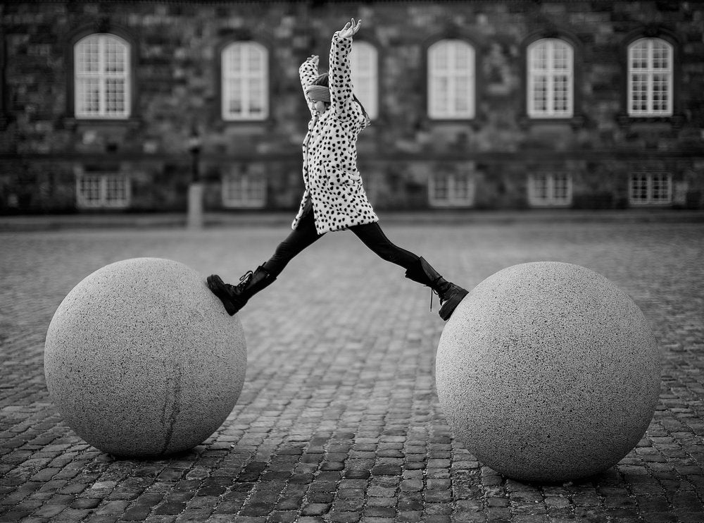 Child's Joyful Leap