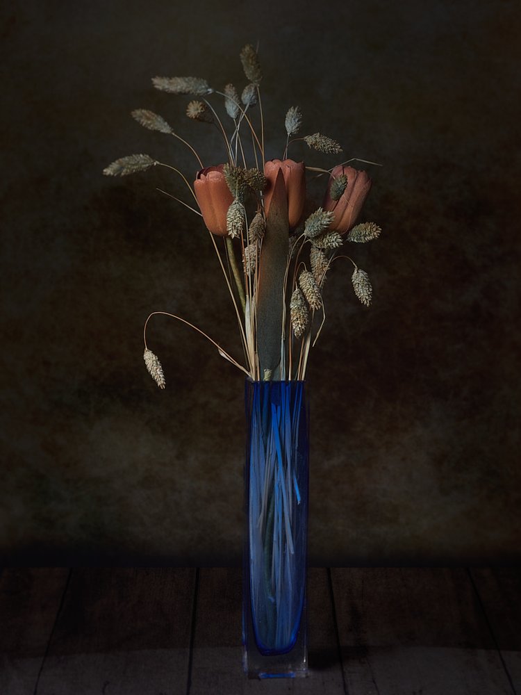 Blue Vase with Tulips