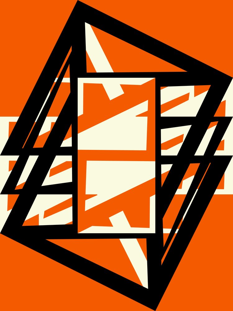 Orange Geometric Abstraction