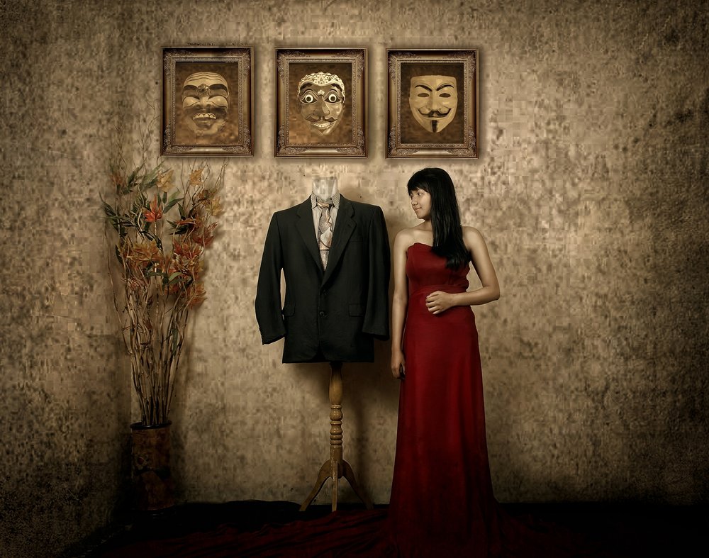 Woman And Masks