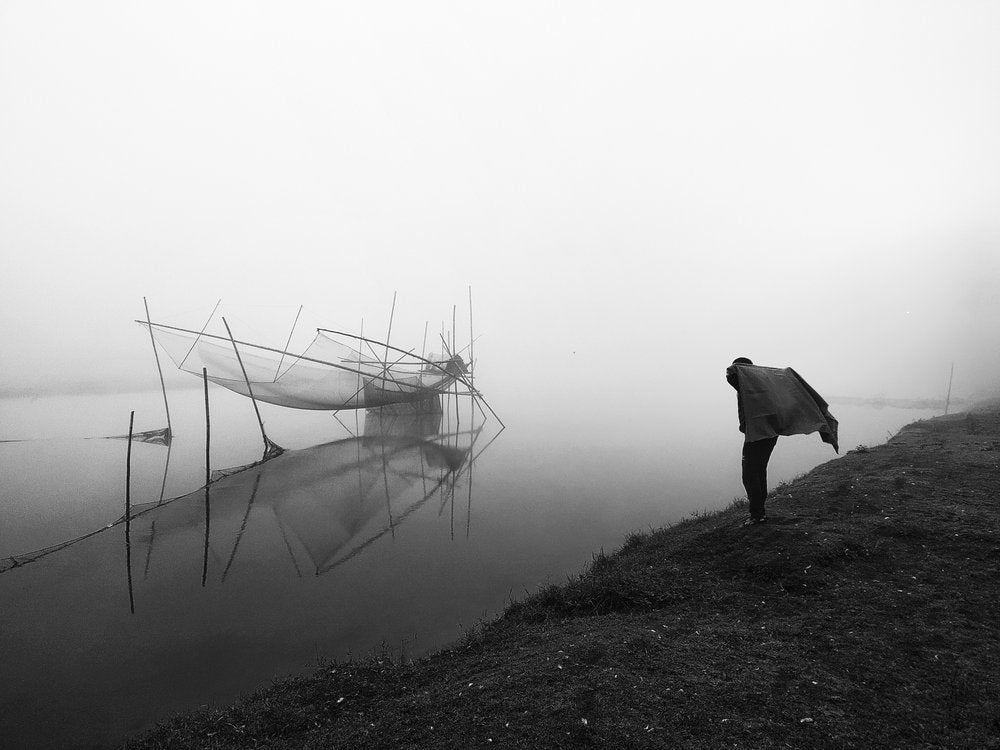 Solitary Fisherman Fog
