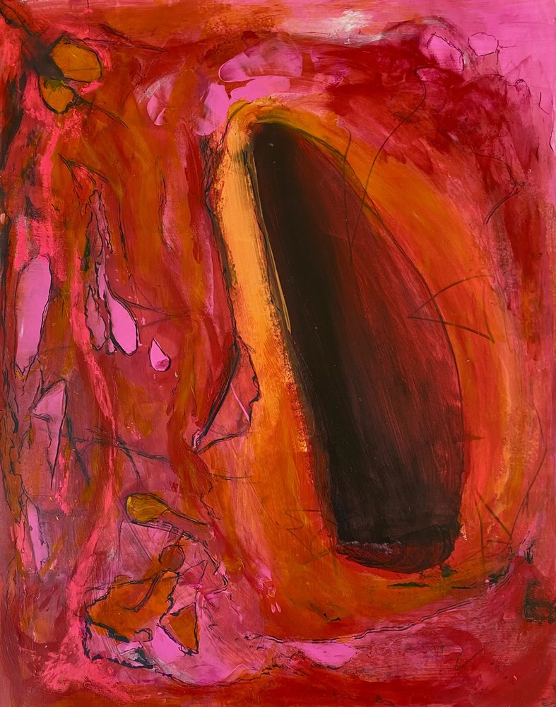 Fiery Red Abstract Portal