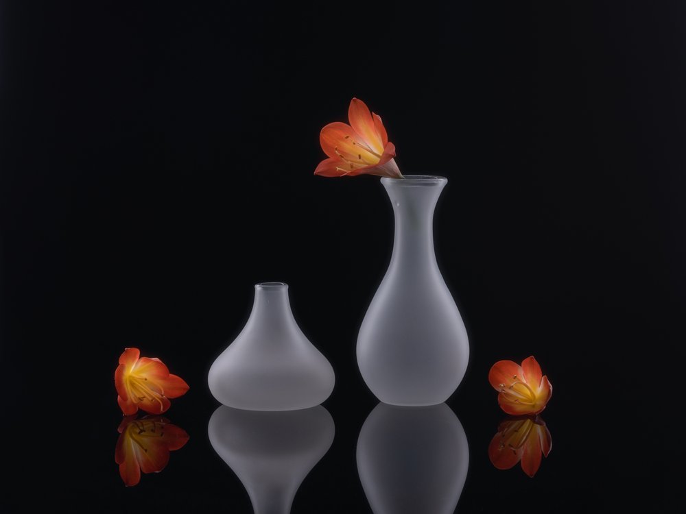 Orange Flowers and Vases