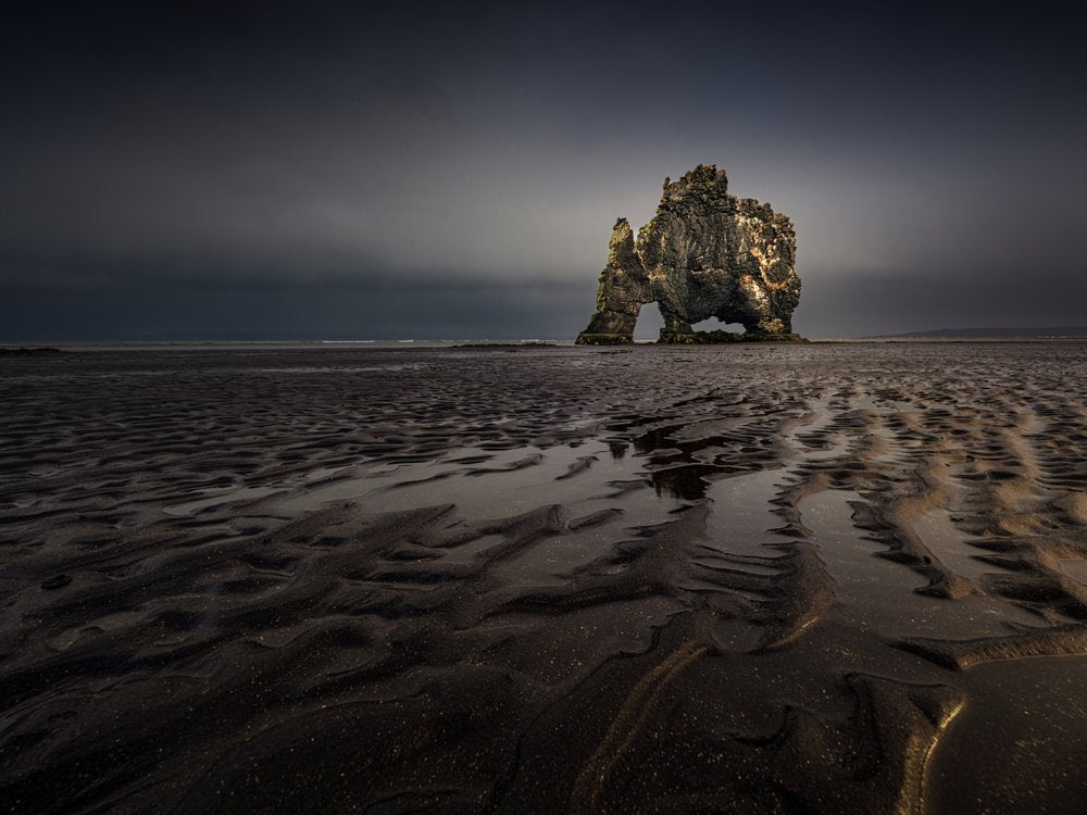 Moody Coastal Rock Arch