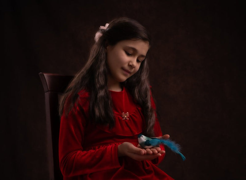 Gentle Girl with Bird