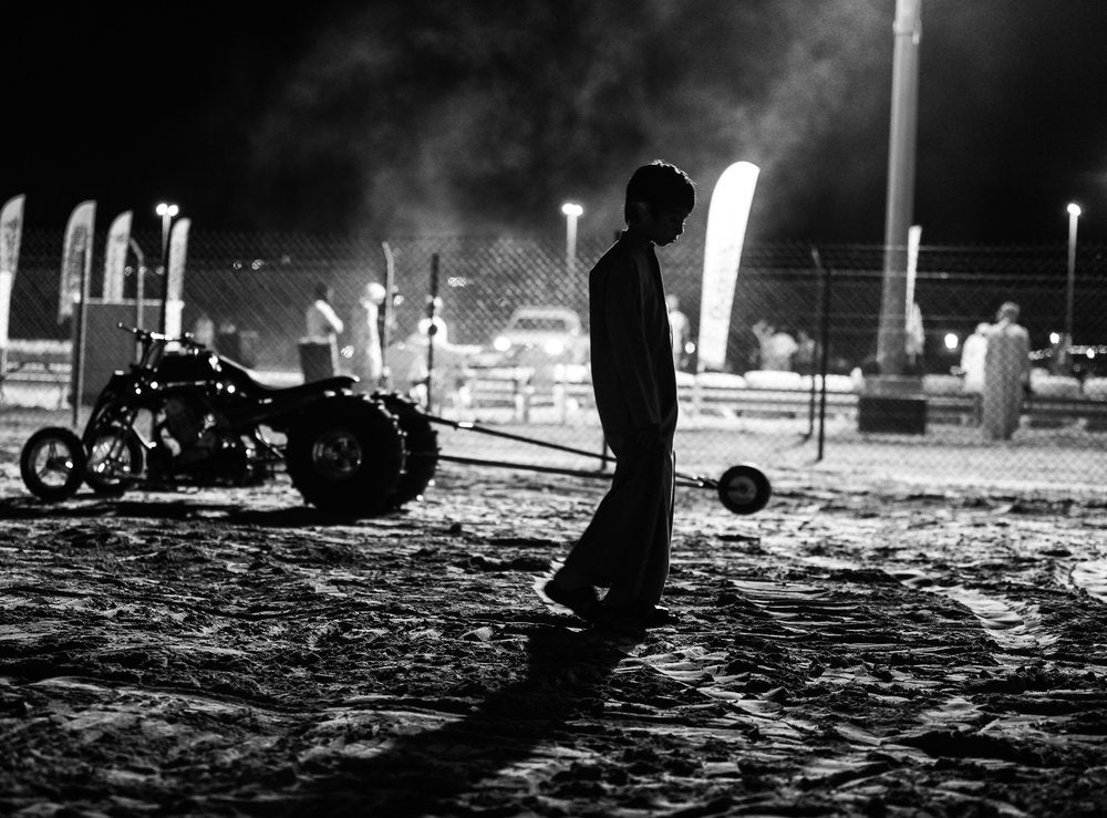 Pensive Boy Night Race