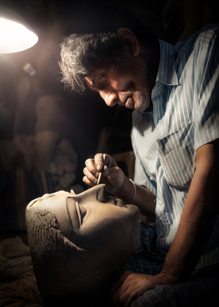 Sculptor At Work