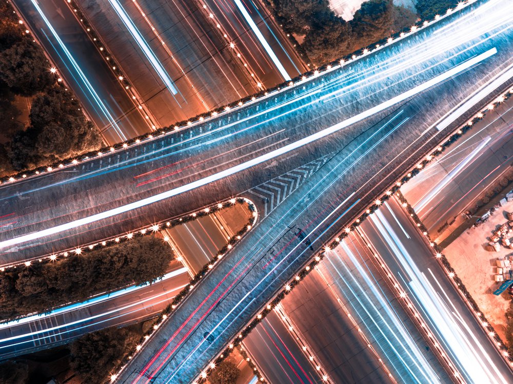 City Night Light Trails