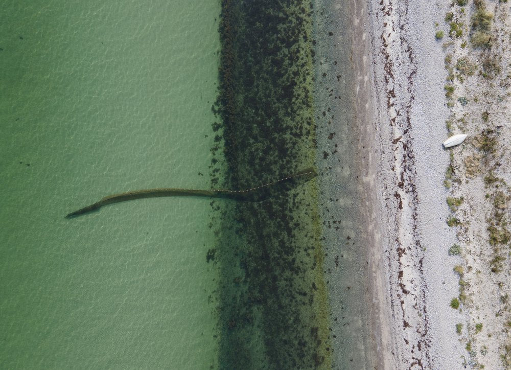 Beach Boat Aerial View
