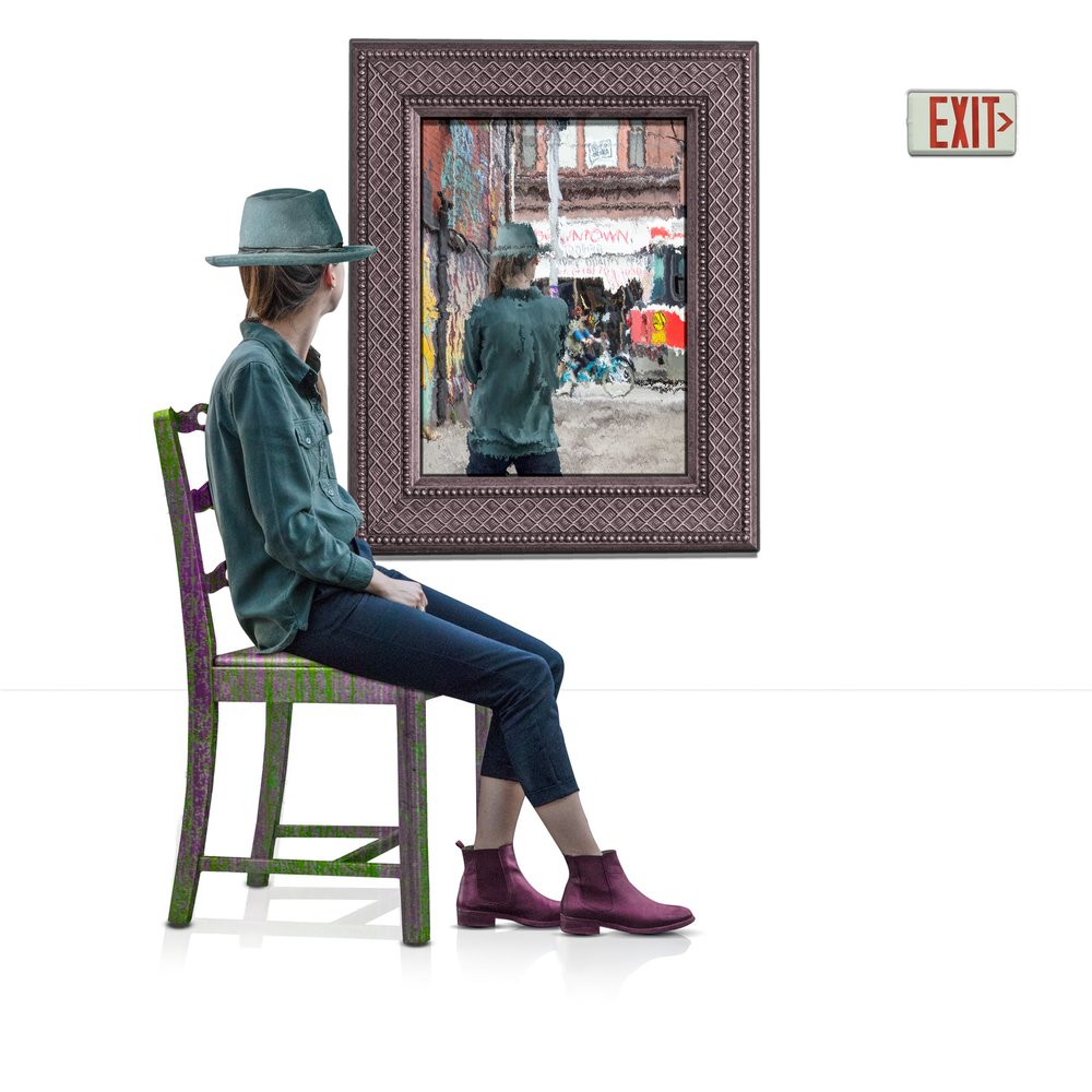Woman Viewing Street Art
