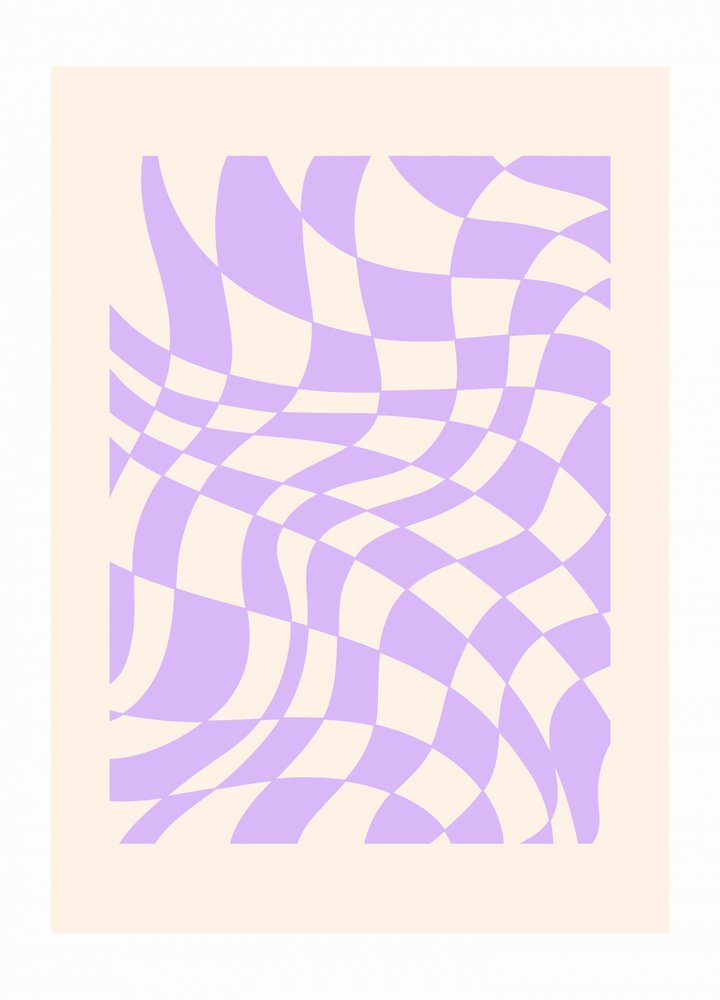 Wavy Purple Checkerboard