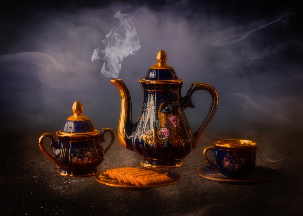 Steaming Blue Teaset