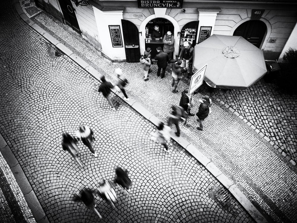 Busy City Street Scene